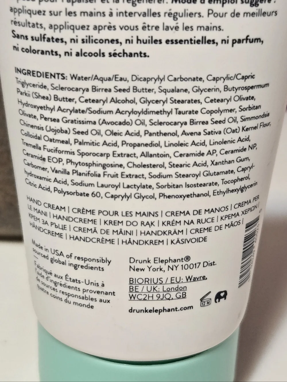 Drunk Elephant Therabu Buttered Reparative Anti Age Hand Cream 75 ml 2.5 oz
